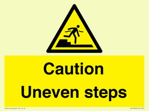 Caution Uneven steps